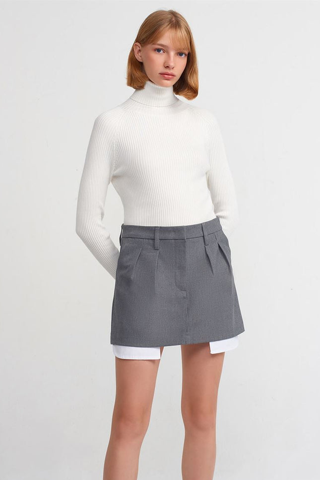 Dilvin Grey Mini Skirt