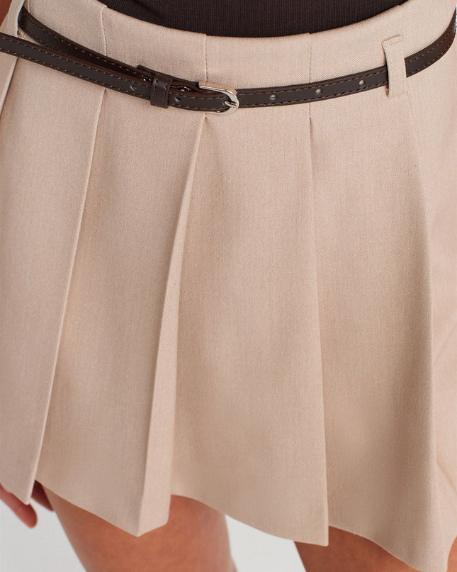 Skort Beige With Belt