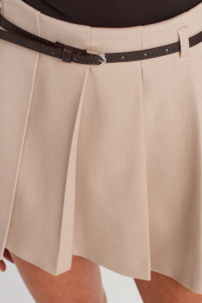 Skort Beige With Belt