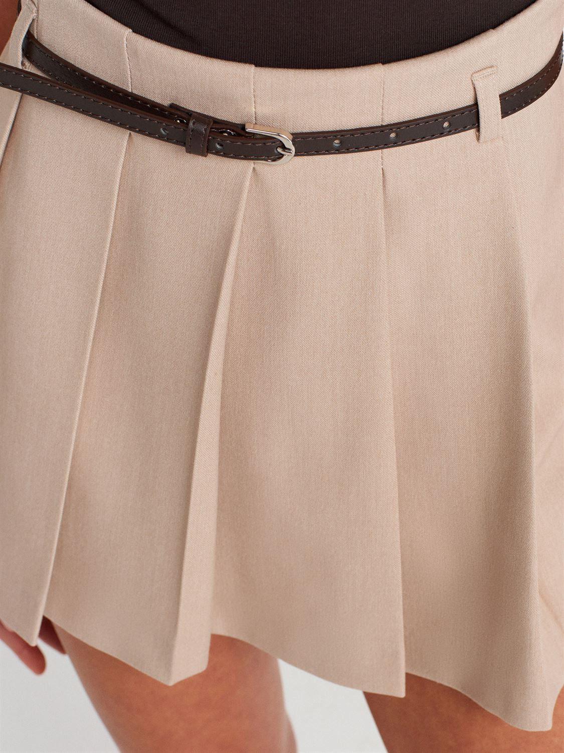Skort Beige With Belt