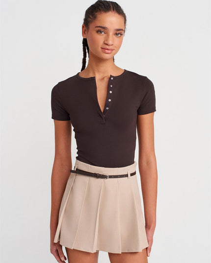 Skort Beige With Belt