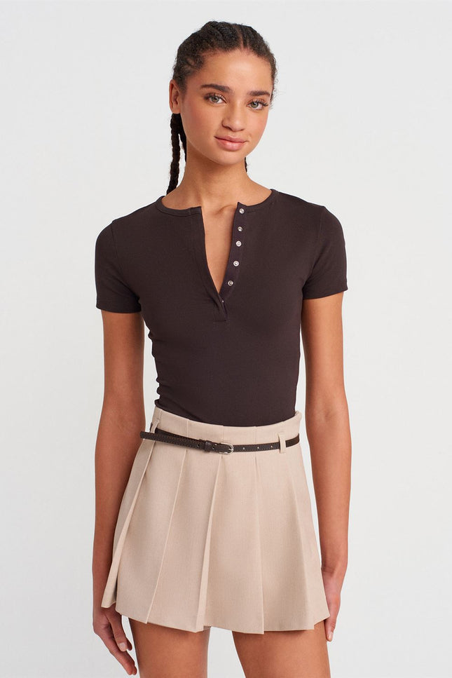 Skort Beige With Belt