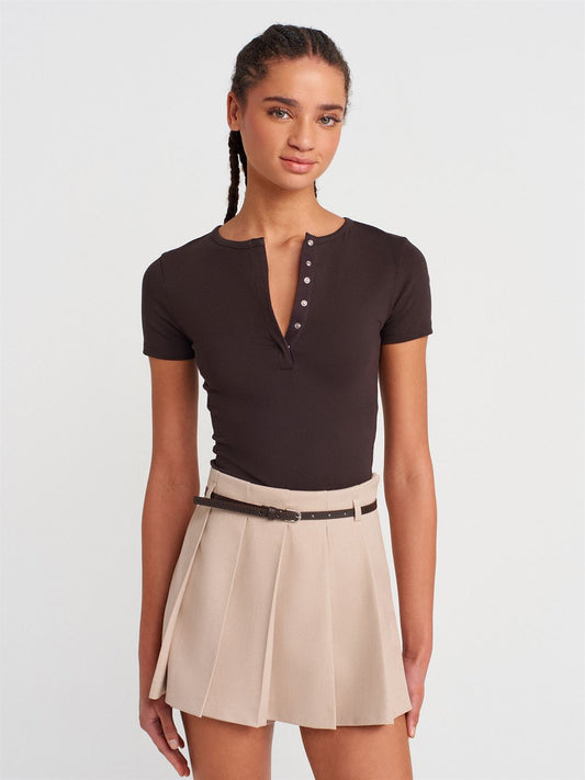 Skort Beige With Belt