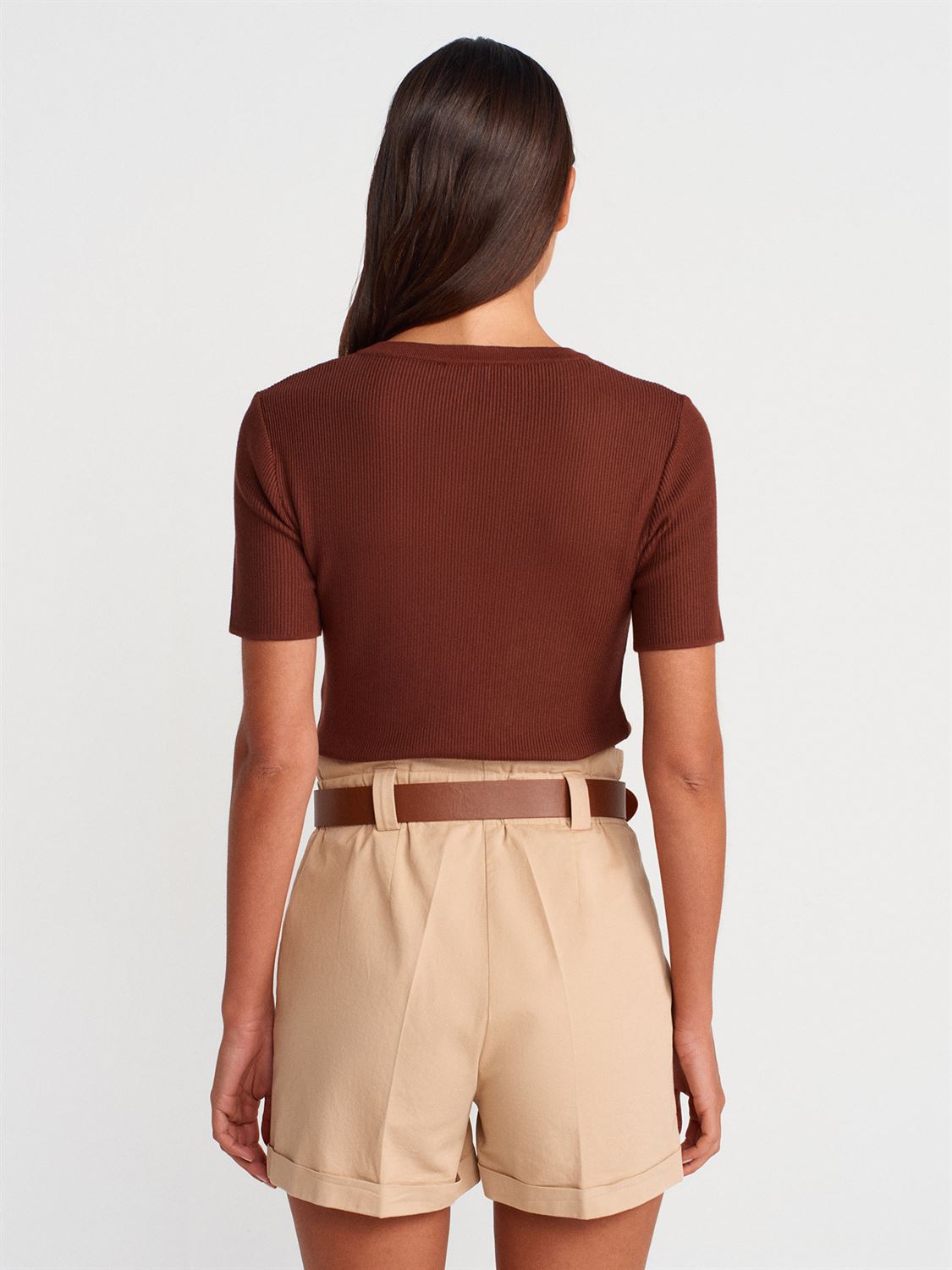 Belted Shorts Elastic Waist