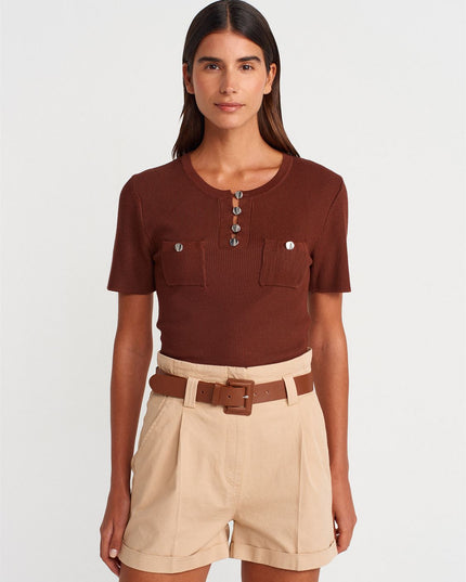 Belted Shorts Elastic Waist
