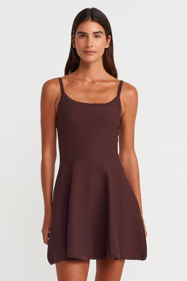 Flywheel Functional Strap Zippered Knitwear Dress