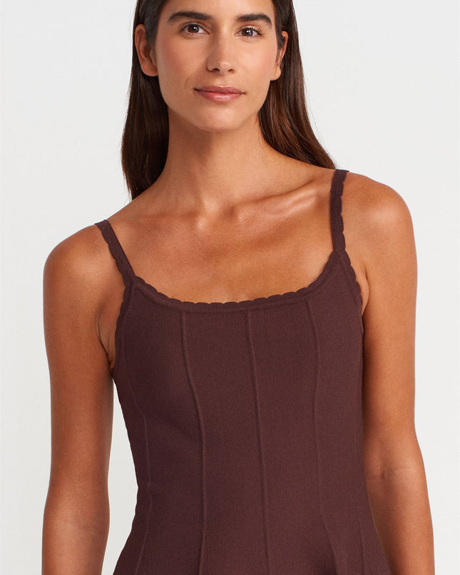 Flywheel Functional Strap Zippered Knitwear Dress