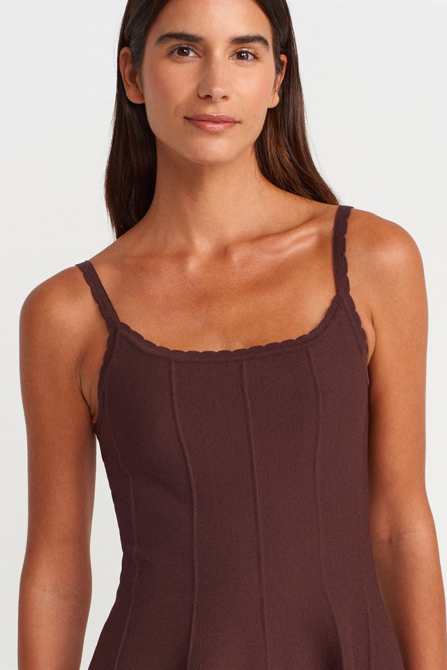 Flywheel Functional Strap Zippered Knitwear Dress
