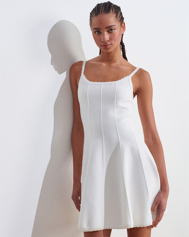 Flywheel Functional Strap Zippered Knitwear Dress