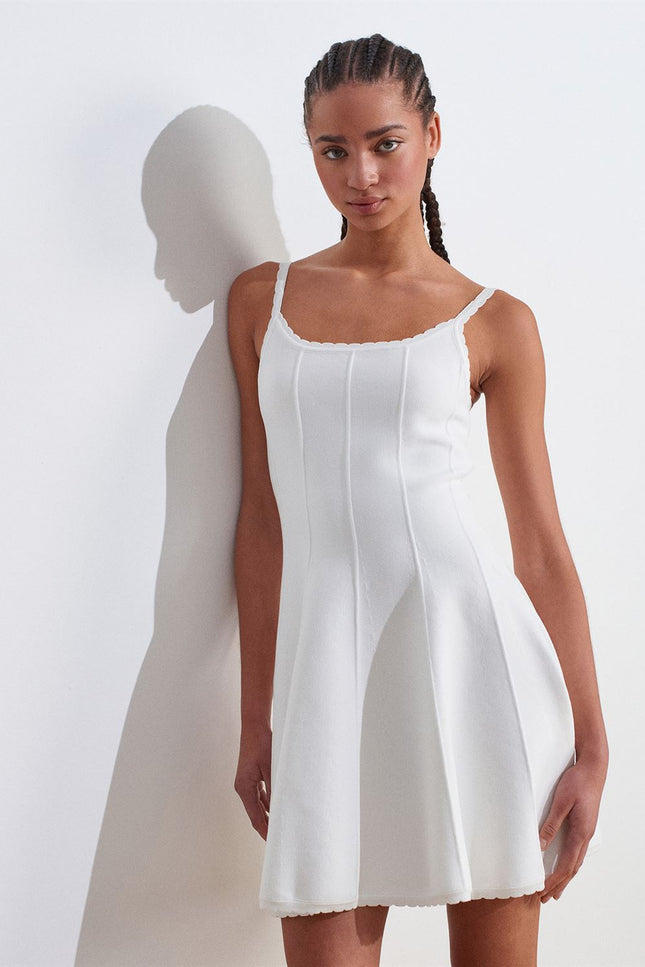Flywheel Functional Strap Zippered Knitwear Dress