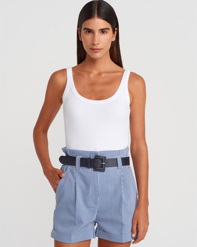 Navy Short Blue Stripped