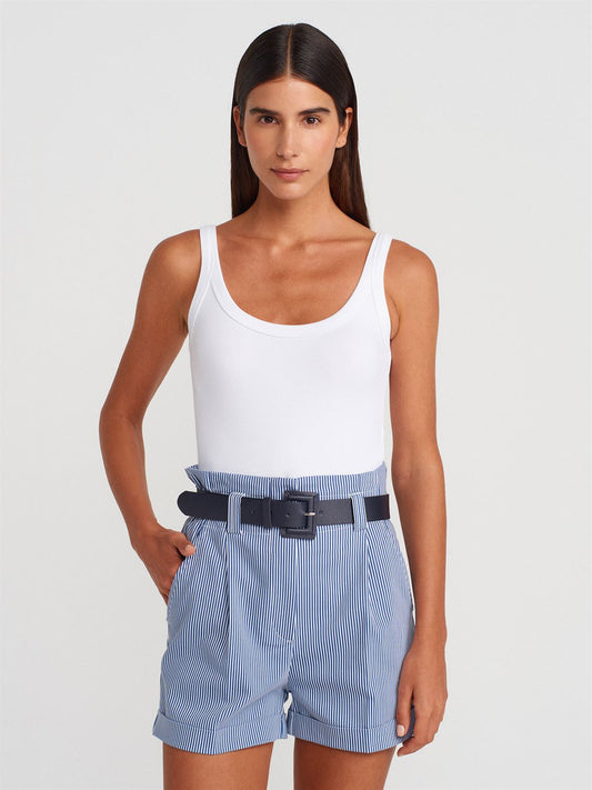 Navy Short Blue Stripped