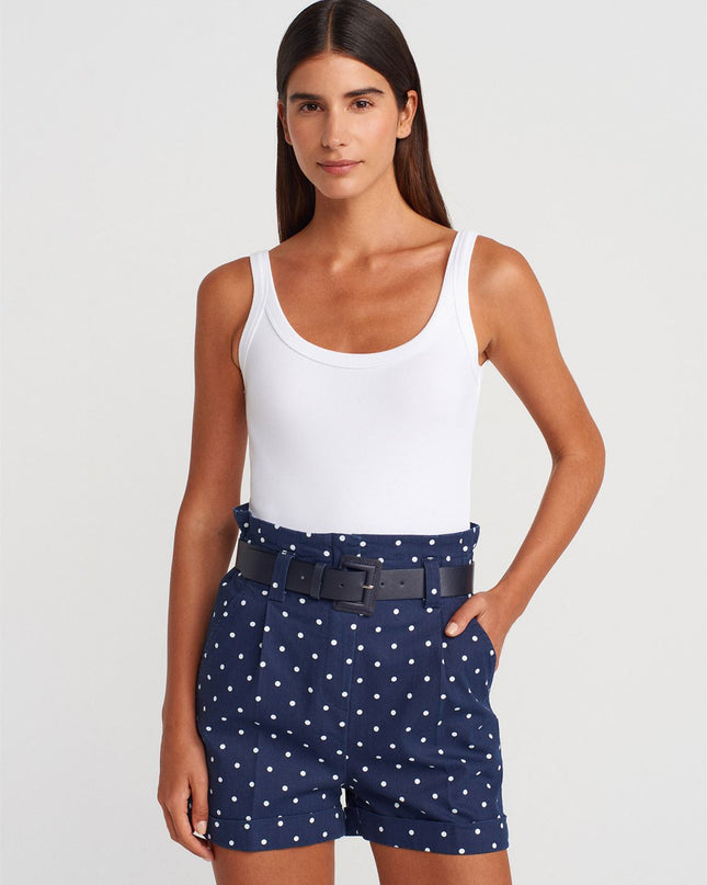Navy Short Blue dotted white