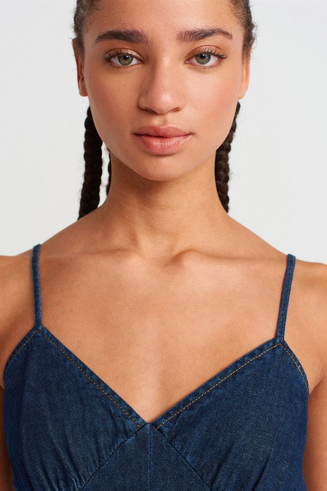 Strappy Denim Midi Dress