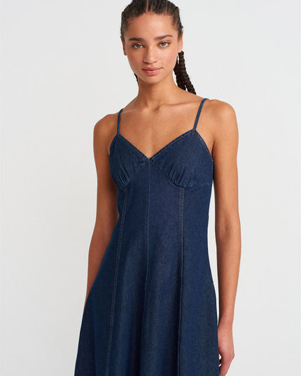 Strappy Denim Midi Dress