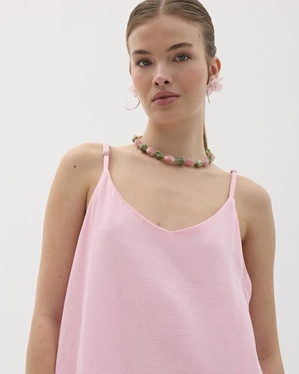 Cotton Long Dress With Two Slits