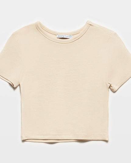 Round-Neck Crop Top T-Shirts