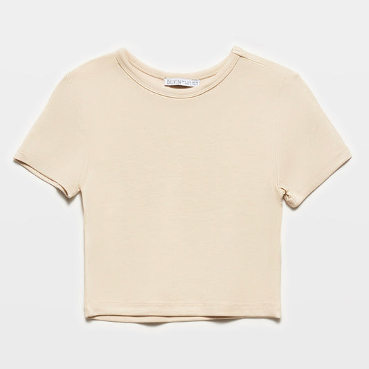 Round-Neck Crop Top T-Shirts
