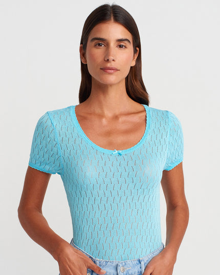 Crew Neck Bow Detailed Thin Blouse