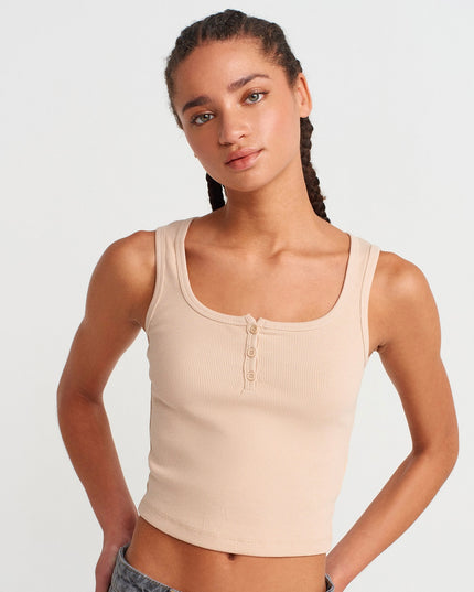 Buttoned Square Collar