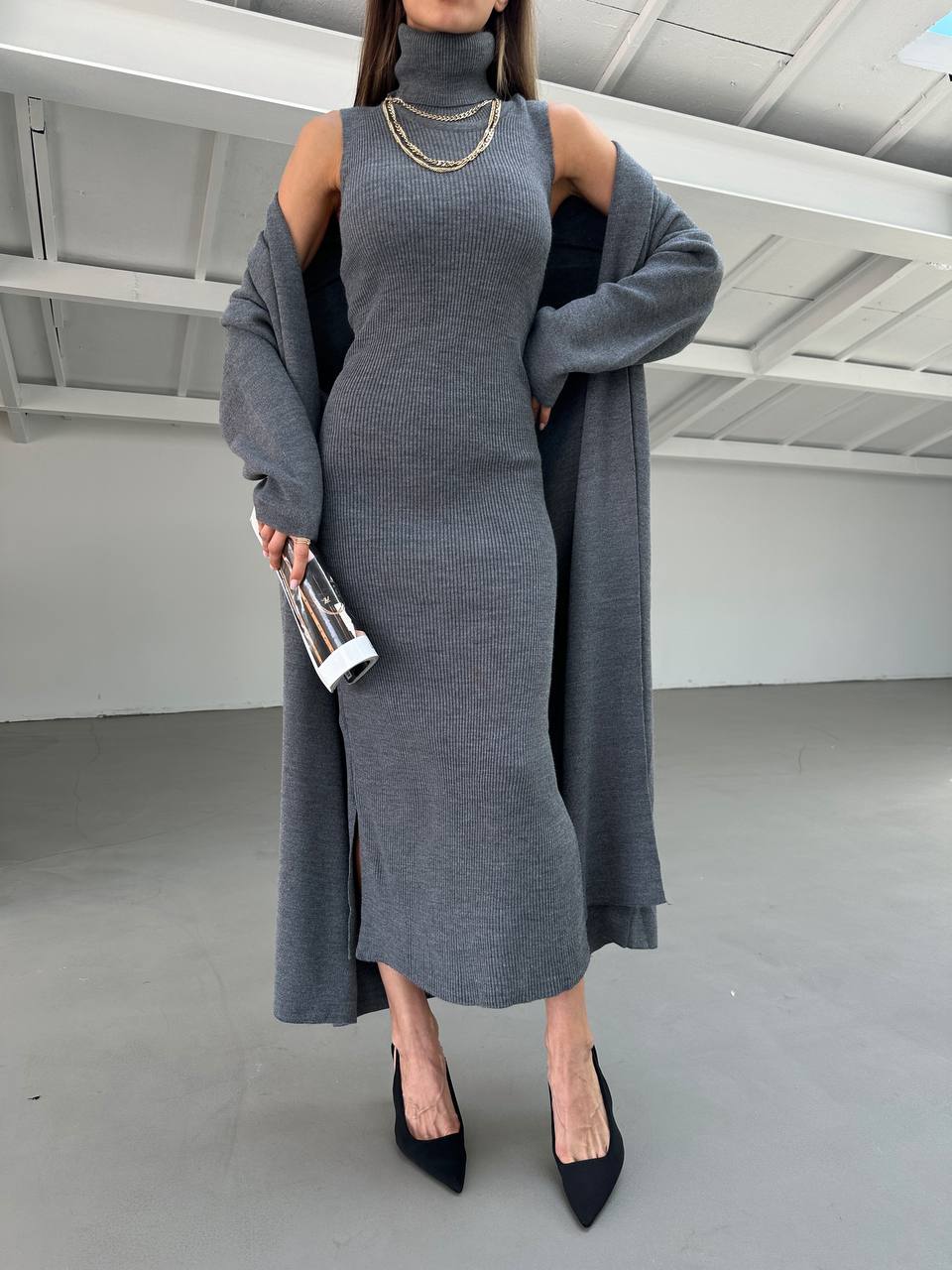 Kael Dress with long cardigan