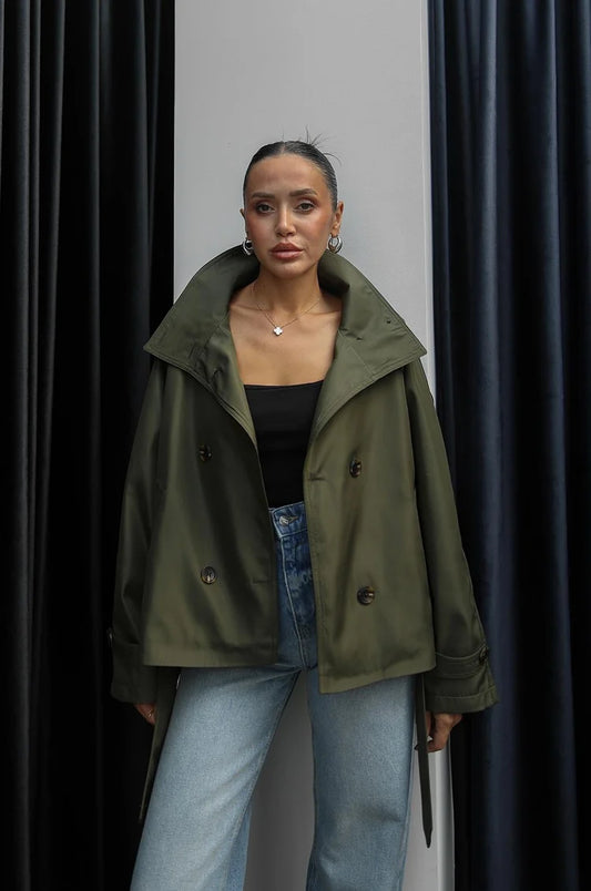 DİORA TRENCH COAT - KHAKİ