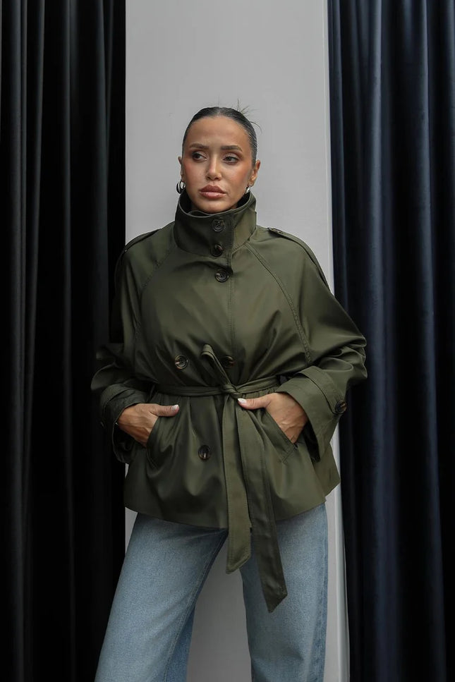 DİORA TRENCH COAT - KHAKİ
