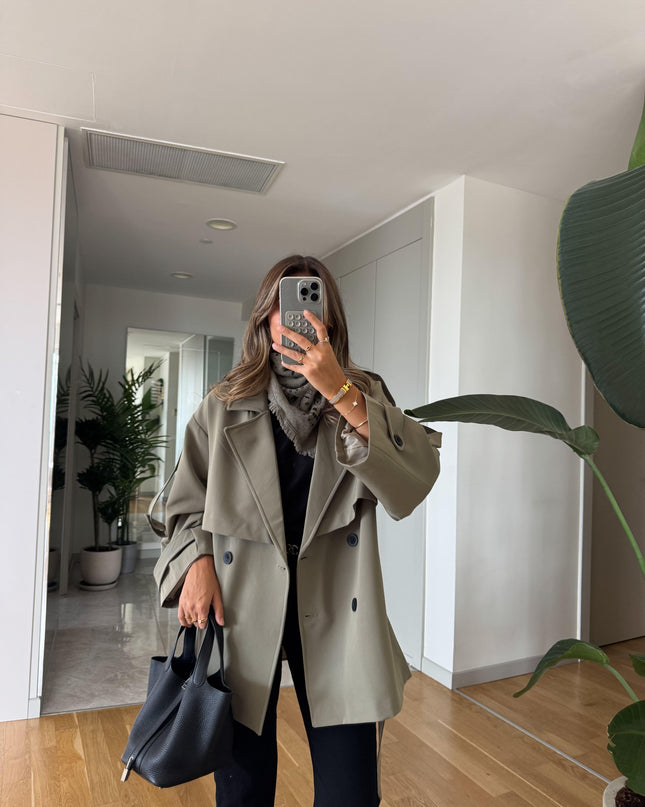 Kısa Trench Coat -Khaki