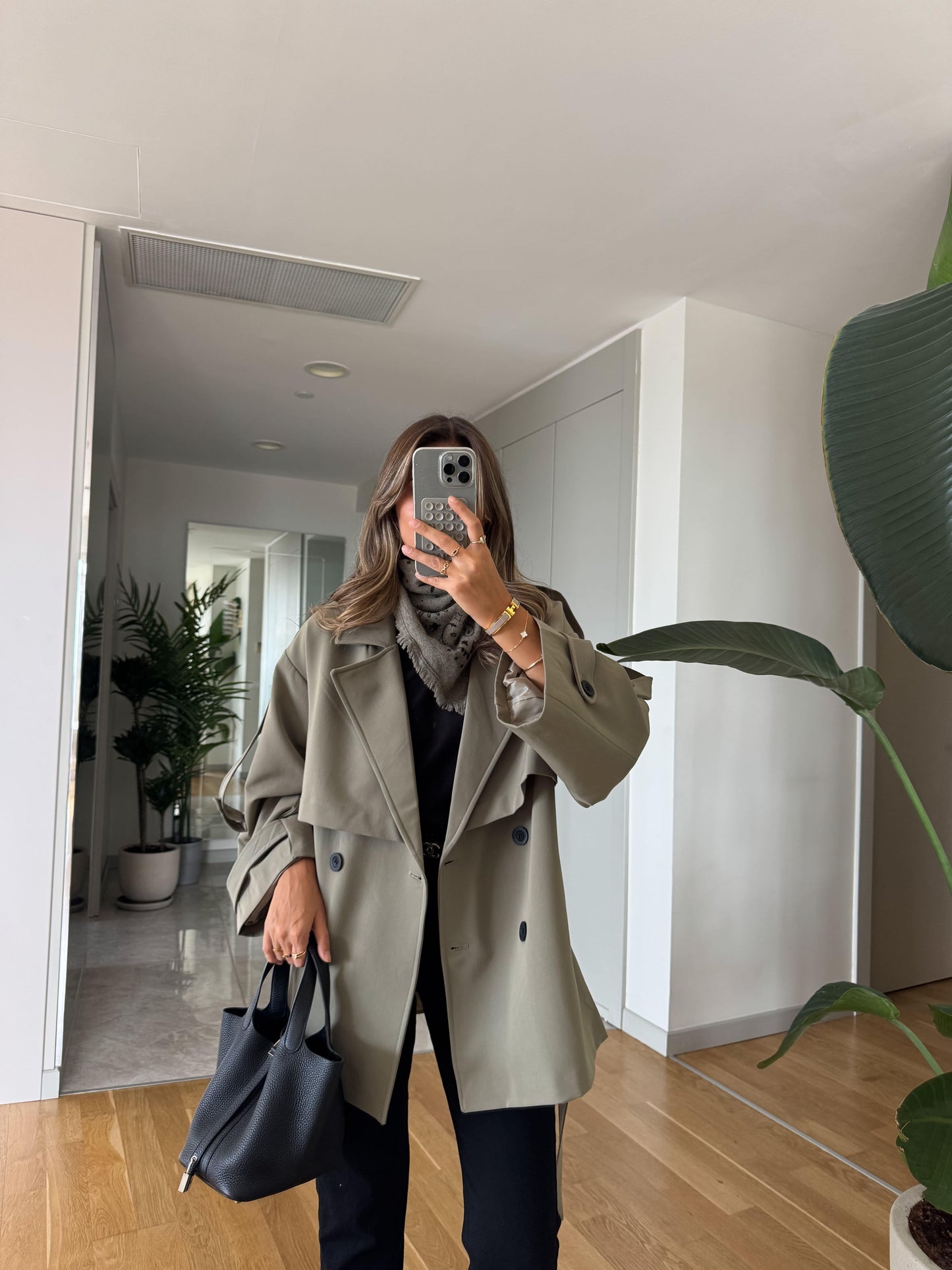 Kısa Trench Coat -Khaki