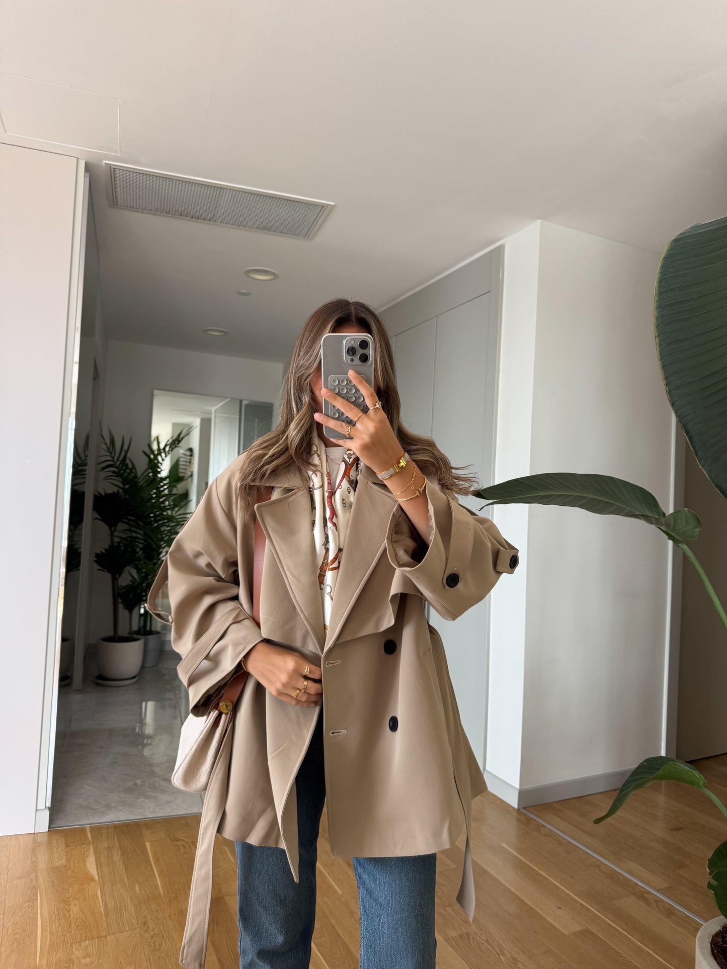 Kısa Trench Coat - Beige