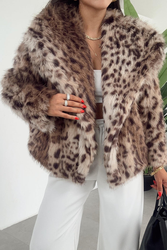 Luxurious Leopard Faux Fur Jacket