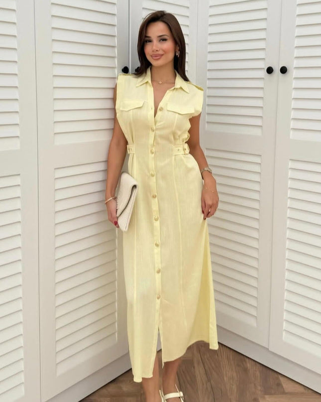 Sofia Dress With Button