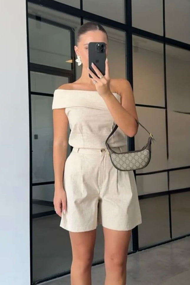 Valeria Set Short With One Shoulder Top