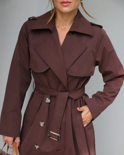 Sima Long Trench-Coat - Brown