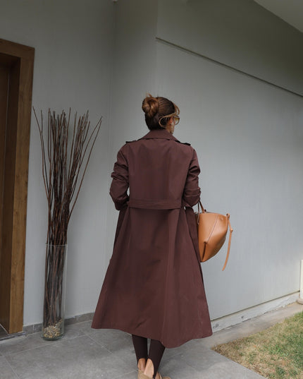 Sima Long Trench-Coat - Brown