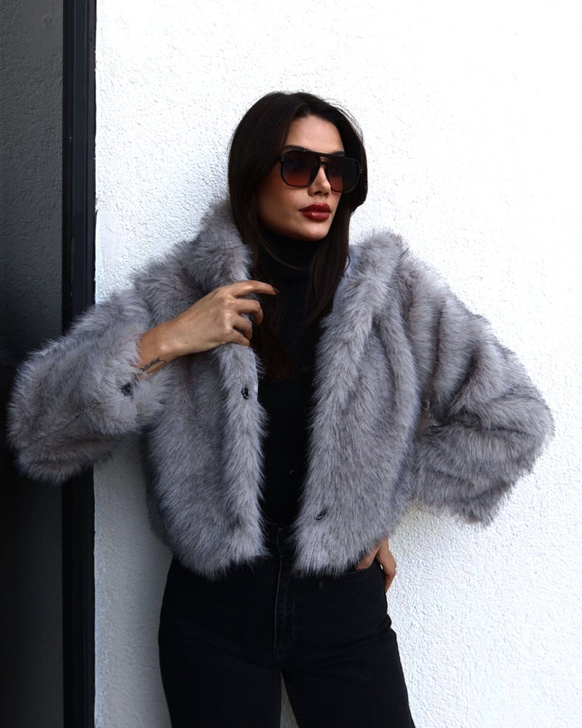 Prenson Bitter Gray Hooded Fur