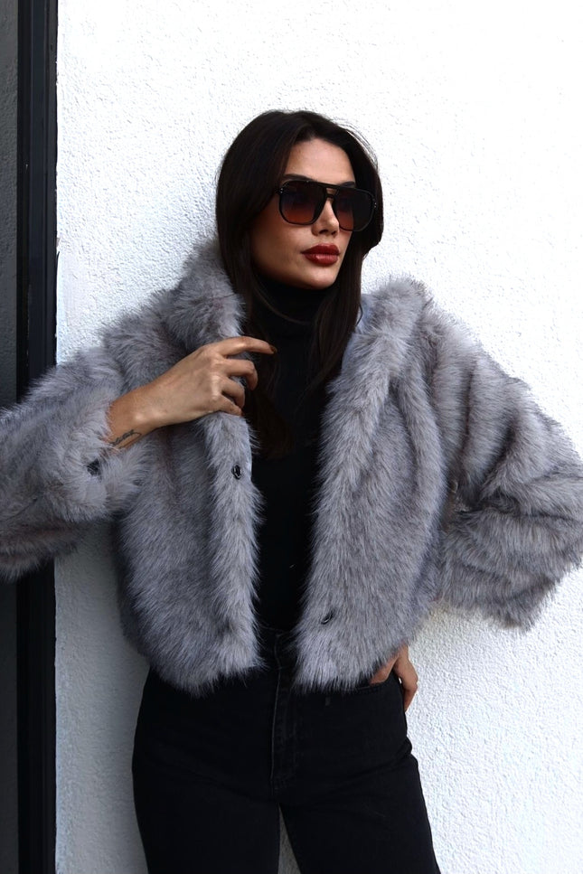 Prenson Bitter Gray Hooded Fur
