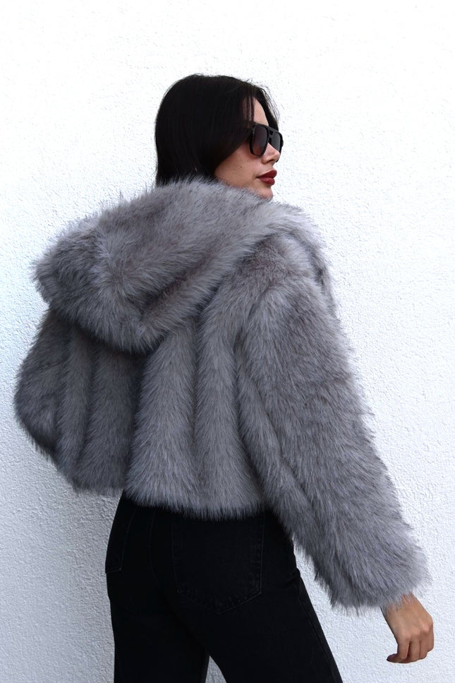 Prenson Bitter Gray Hooded Fur