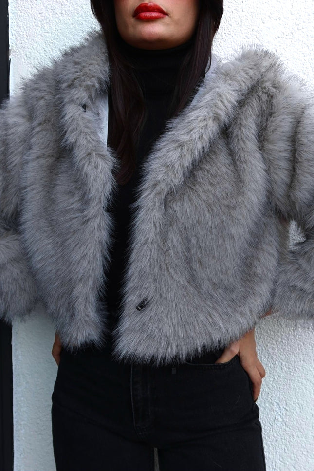 Prenson Bitter Gray Hooded Fur