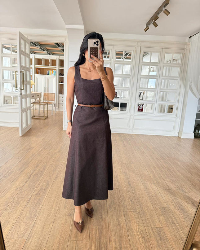 Luna Sleeveless Belted Midi Dress