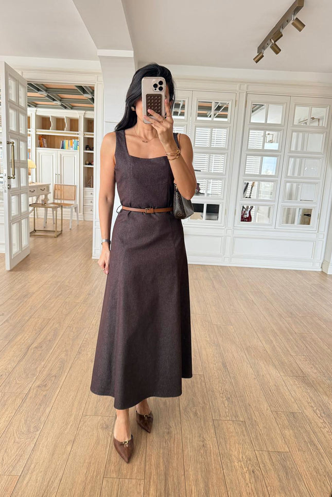 Luna Sleeveless Belted Midi Dress