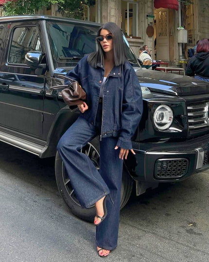 Mira Denim Suit Jacket With Jeans