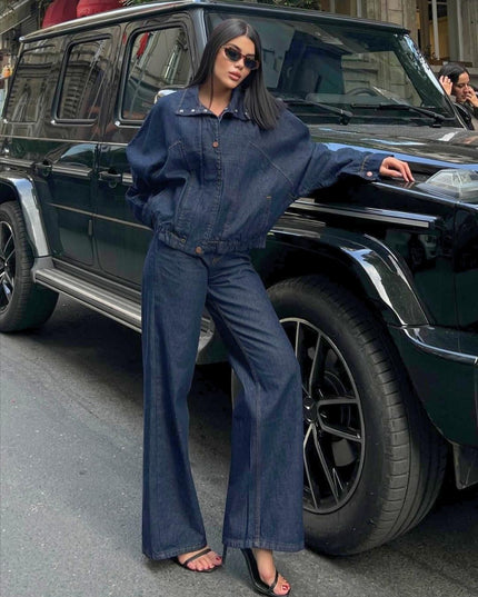 Mira Denim Suit Jacket With Jeans