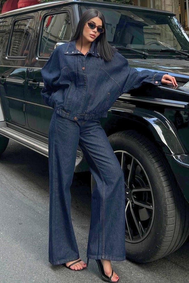 Mira Denim Suit Jacket With Jeans