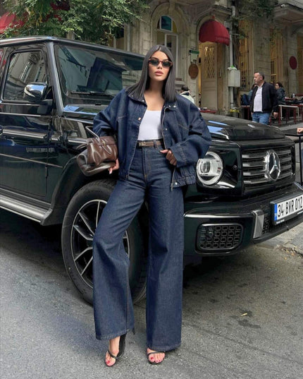 Mira Denim Suit Jacket With Jeans