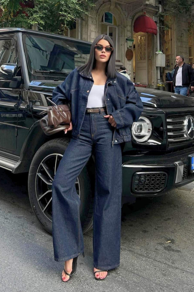 Mira Denim Suit Jacket With Jeans