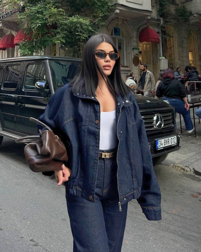 Mira Denim Suit Jacket With Jeans