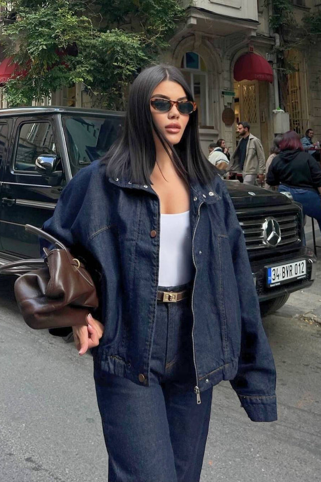 Mira Denim Suit Jacket With Jeans