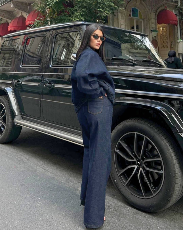 Mira Denim Suit Jacket With Jeans