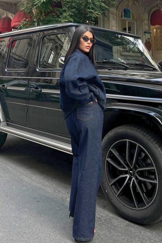 Mira Denim Suit Jacket With Jeans